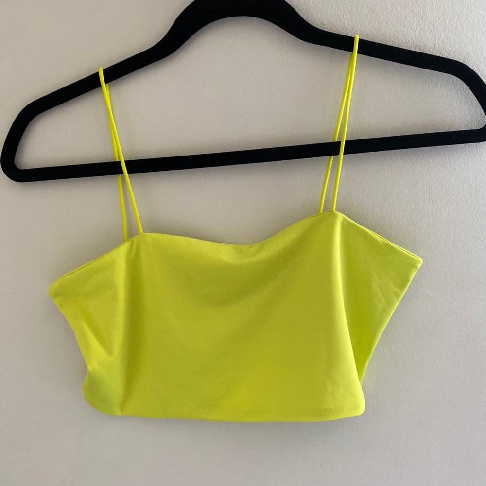 Shein neon yellow crop top
